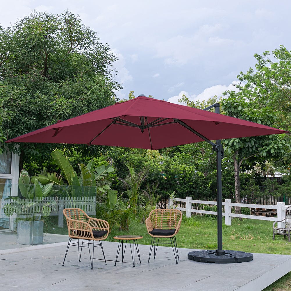 Jasnoszary 3 x 3 m kwadratowy parasol wspornikowy do ogrodu i na patio