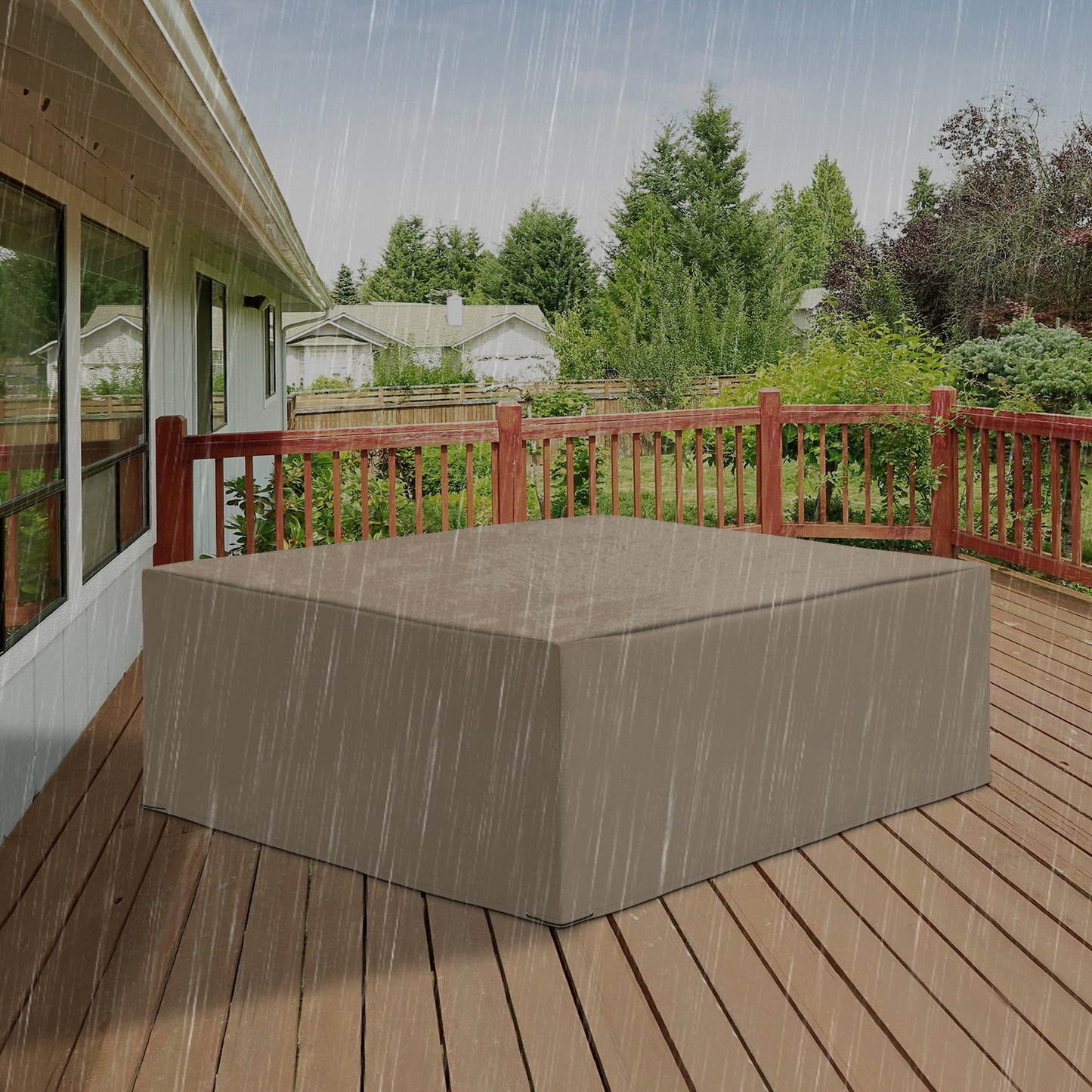 Outsunny 600D Oxford Patio Garden Furniture Dining Table Chair Set Cover Wodoodporny Wodoodporny Anty-UV √¢‚Ǩ‚Äú Beżowy