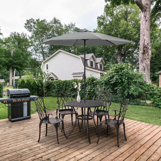 Outsunny 5 Pieces Garden Dining Set for 4 in Brown, image 2