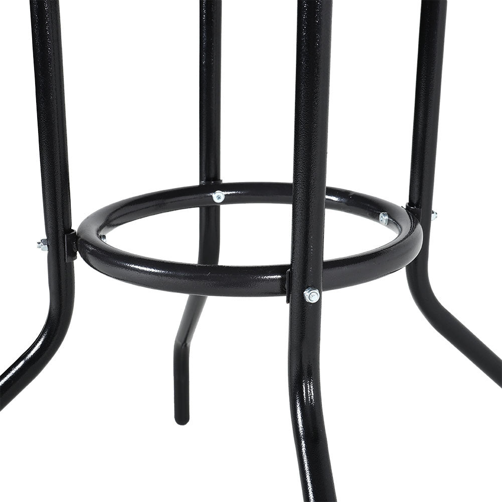 Patio Garden Dining Table with Umbrella Hole Glass Garden Table