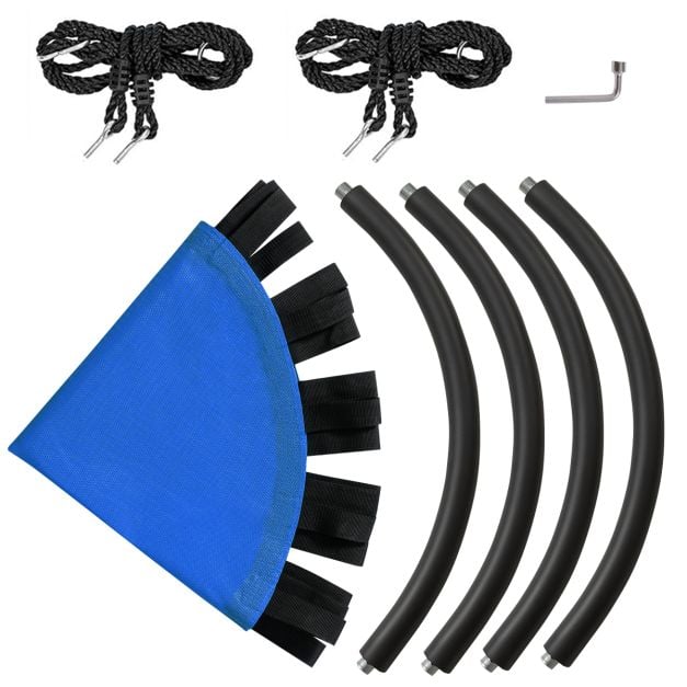 Saucer Round Tree Swing with Adjustable Heights for Kids & Adults-Blue