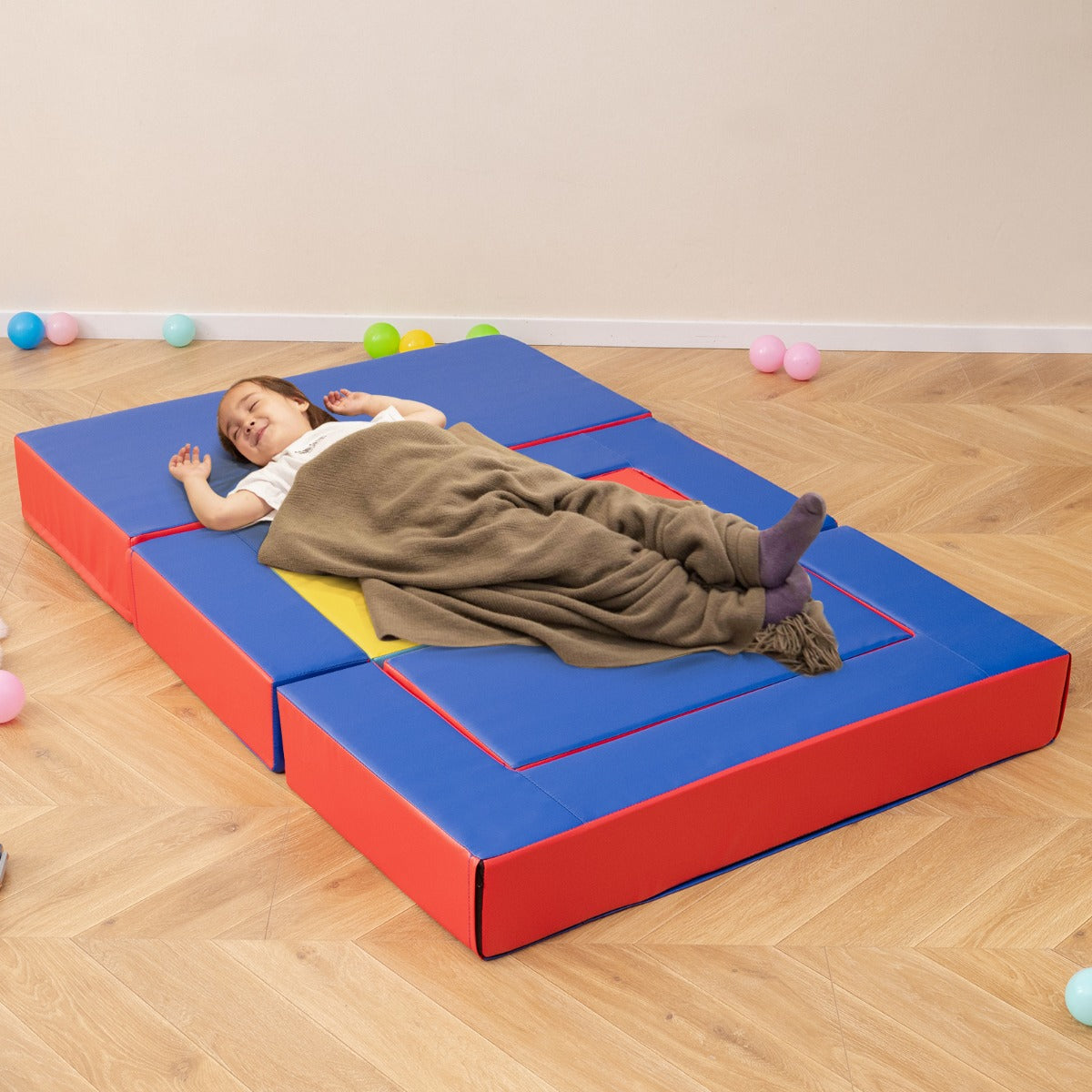 4-In-1 Multi-functional Combination Sofa Set with Durable PU Surface for Kids-Multicolour