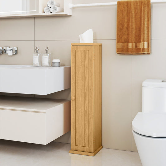 Compact Toilet Tissue Storage Tower Free Standing Toilet Paper Storage Holder-Natural