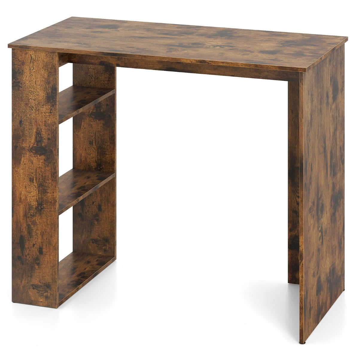 Computer Desk with Bookshelf for Study Living Room-Rustic Brown