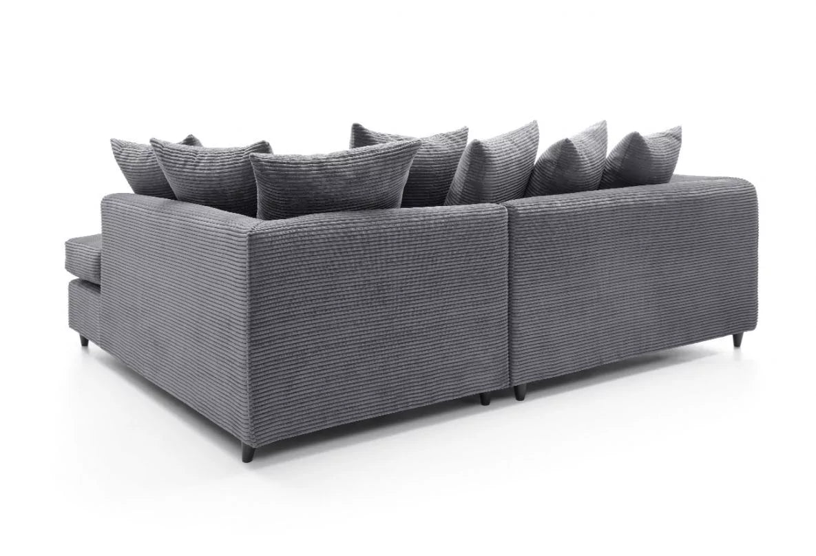 Jasmine Jumbo Cord Corner Sofa - Right Arm Grey