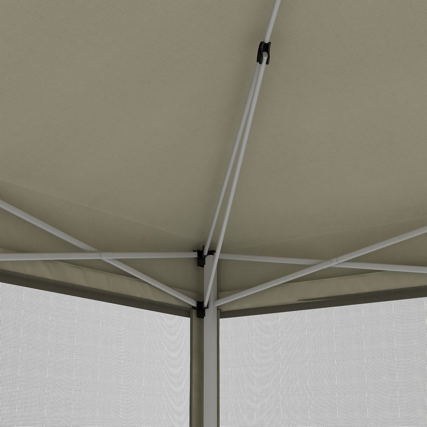 Outsunny 3 x 3(m) Pop Up Gazebo z 4 siatkowymi bokami i torbą transportową, namiot imprezowy z regulowaną wysokością, przenośny ogród na zewnątrz