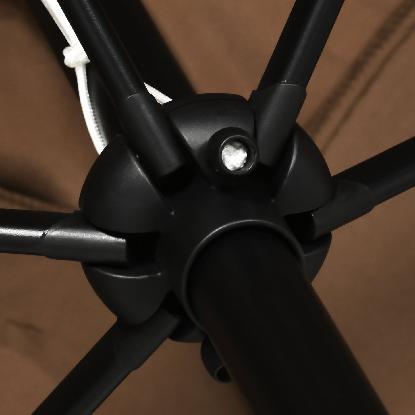 Outsunny 3x2m Parasol ogrodowy, zewnętrzny, z baldachimem przeciwsłonecznym i korbą, aluminiowa rama, prostokątna, brązowa