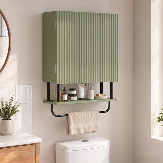 HOMCOM Bathroom Wall Cabinet in Green, image 2