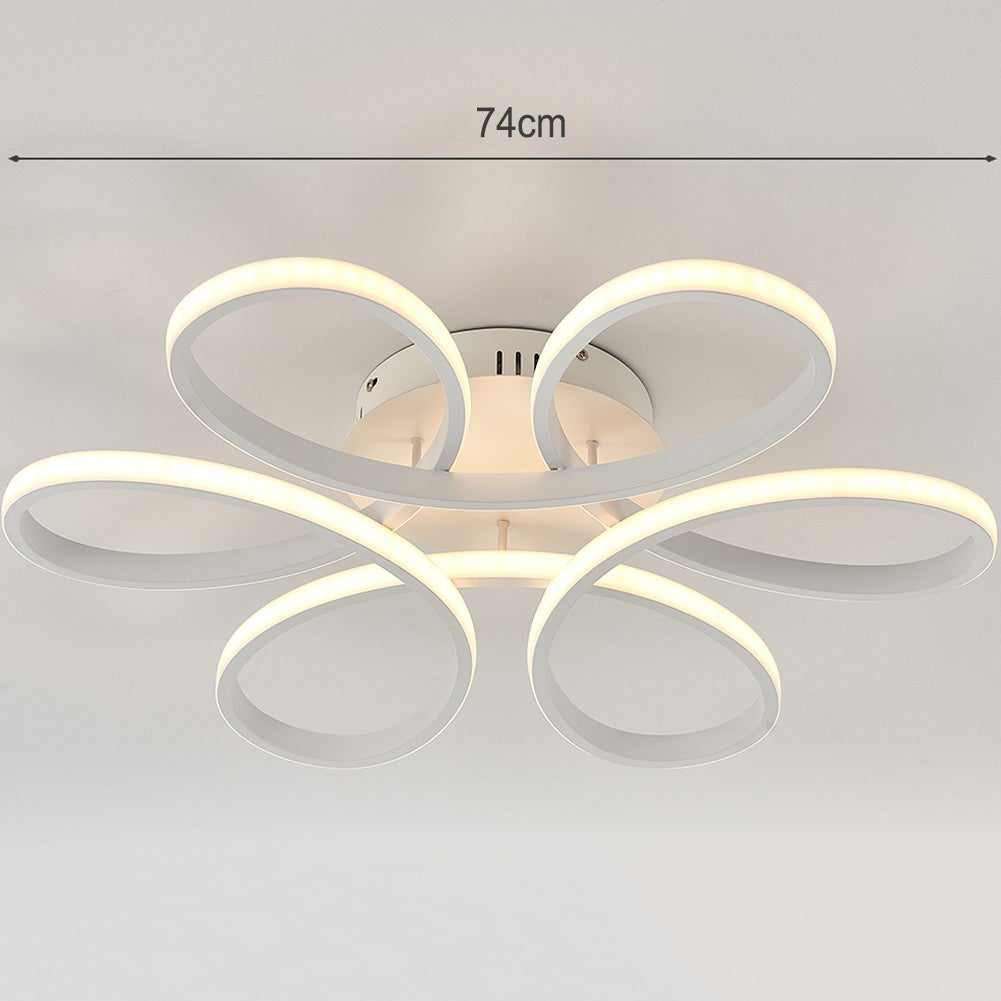 Floral 6 Rings Modern LED Ceiling Light Dimmable with Remote Control