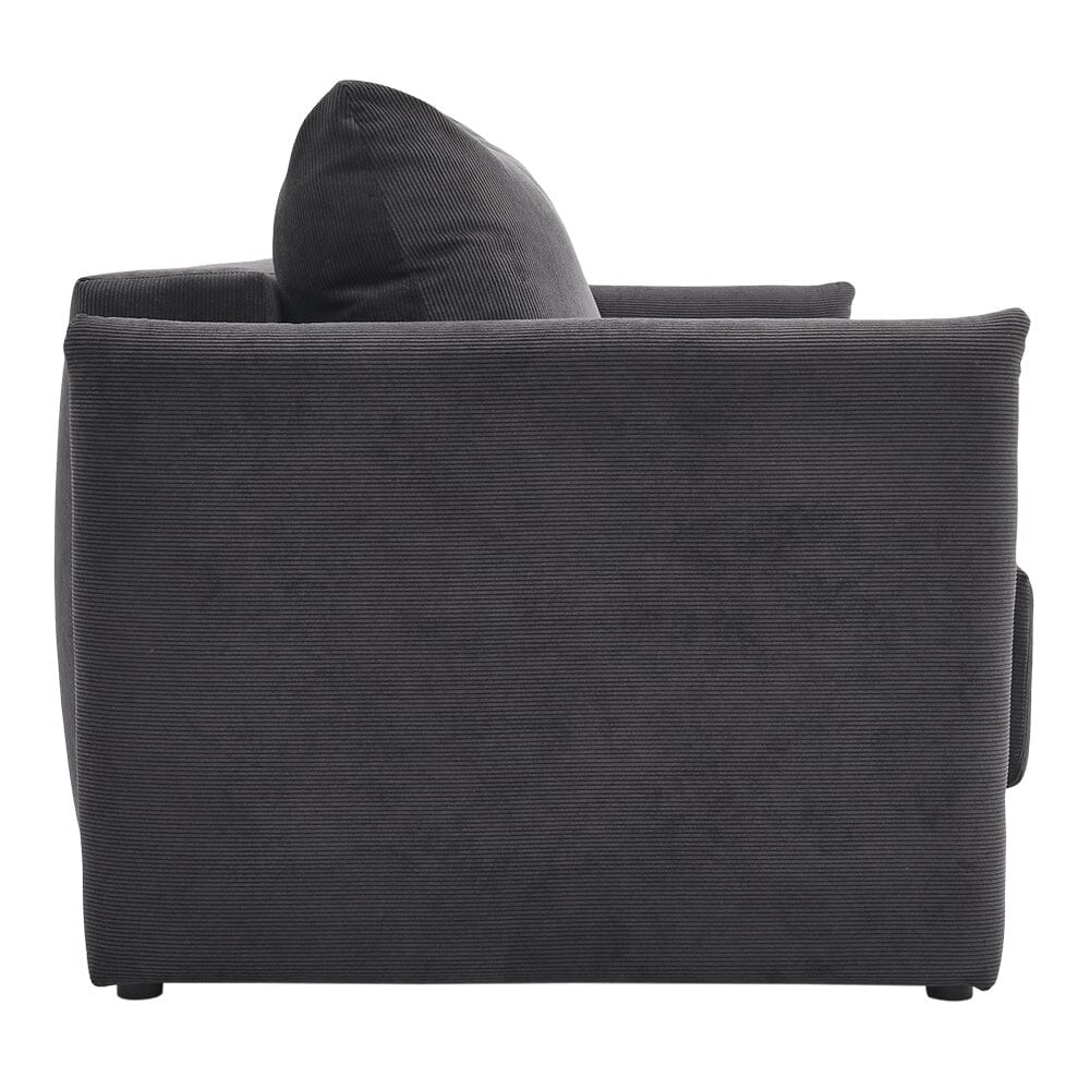 Grey 3-Seater Sleeper Sofa Bed polyester/corduroy