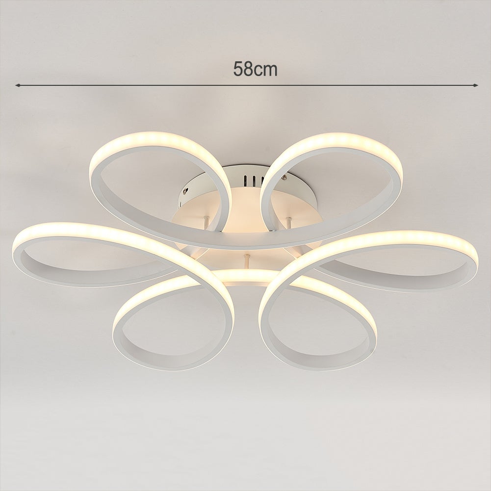 Floral 6 Rings Modern LED Ceiling Light Dimmable with Remote Control