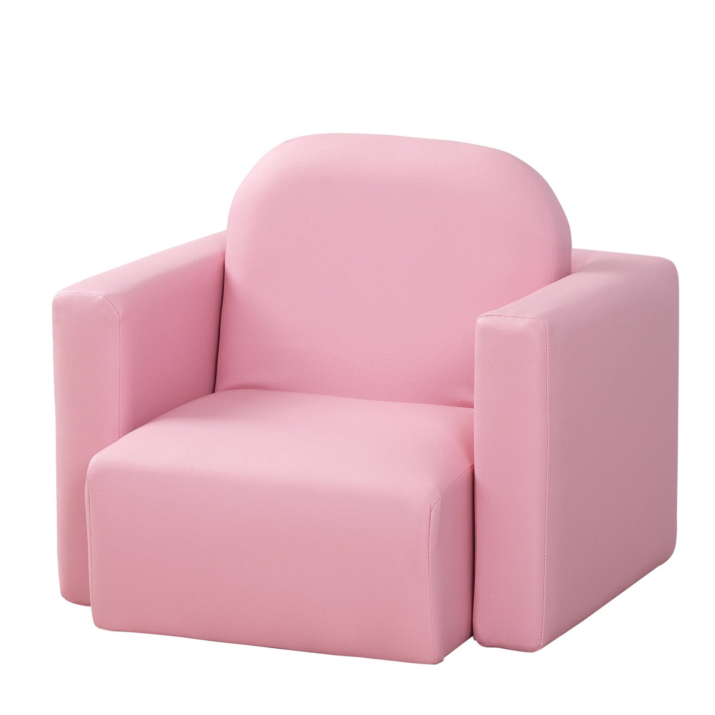 Fotel rozkładany dla malucha HOMCOM 2 w 1, 48 x 44 x 41 cm, do pokoju zabaw Game Relax, różowy