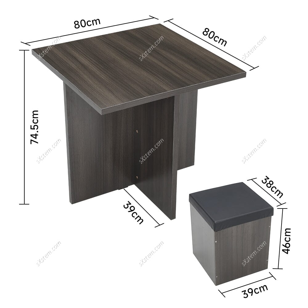 Table and 4 Stools Set