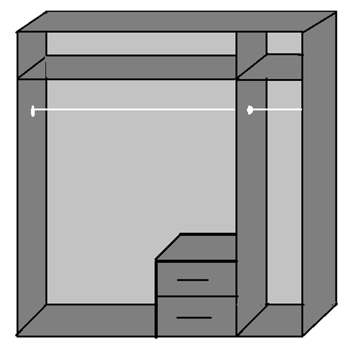 Wardrobe - OKHRA 3 Door Wardrobe Oak 135cm