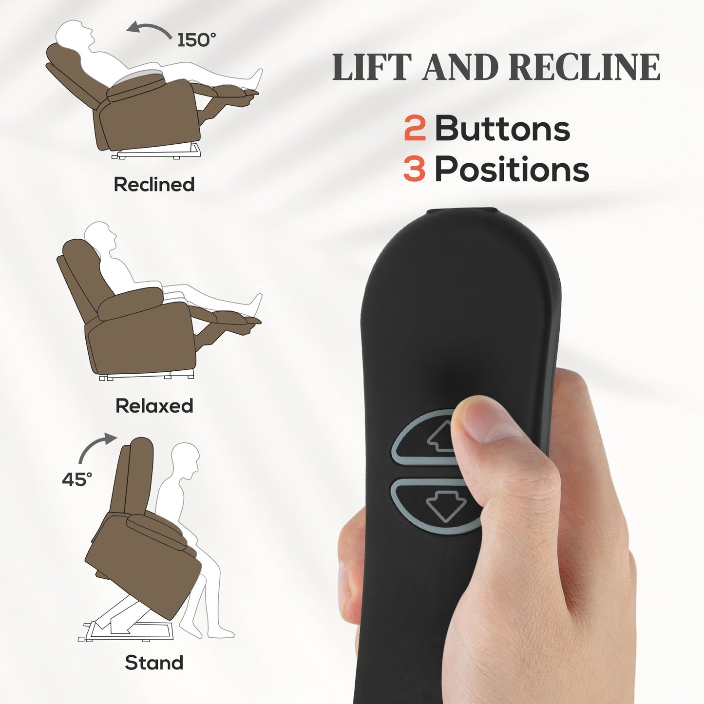 كرسي استرخاء كهربائي HOMCOM Power Lift لكبار السن، تصميم مرقع، كرسي استرخاء كهربائي كبير الحجم لغرفة المعيشة مع جهاز تحكم عن بعد وجيبين جانبيين، بني