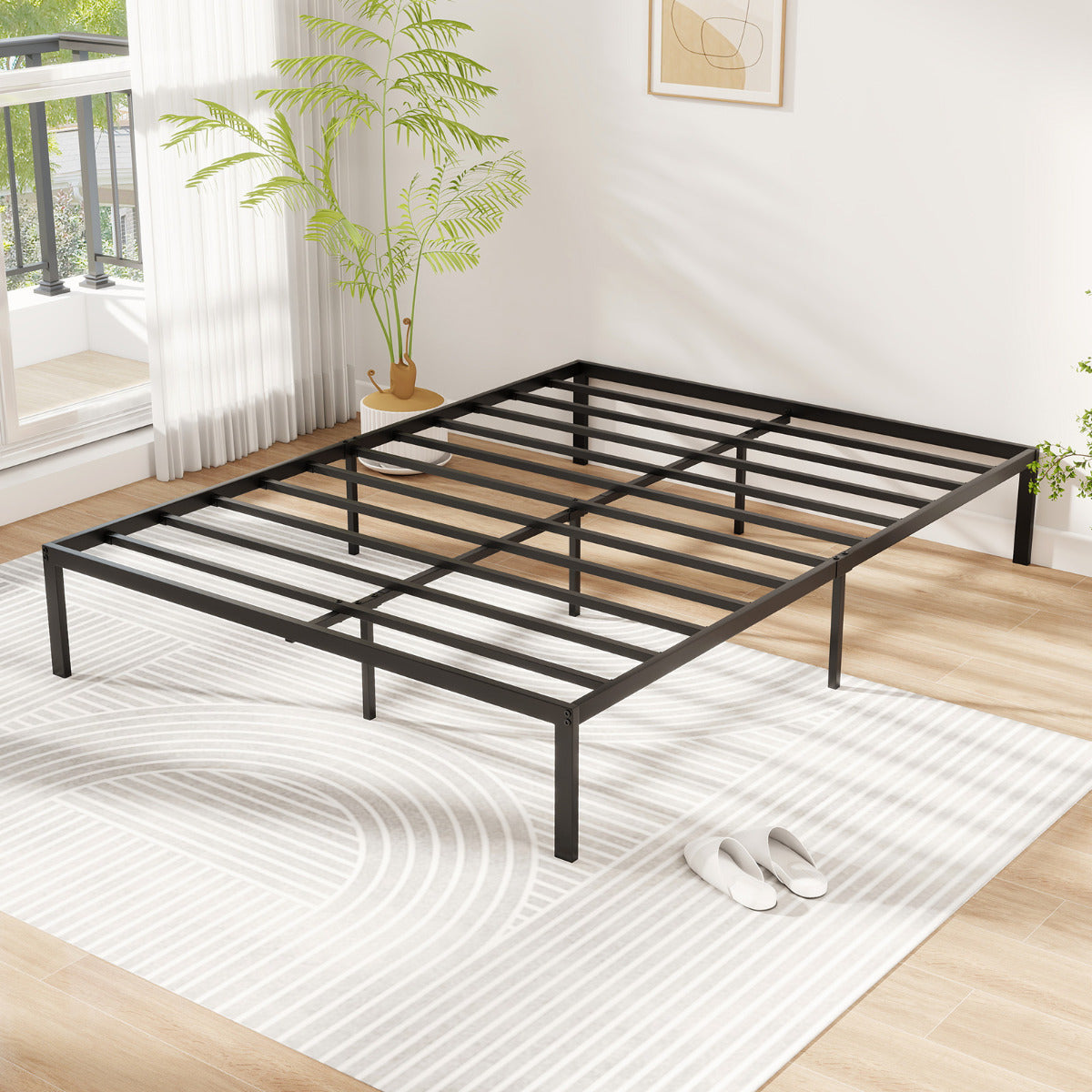 Double Size Metal Bed Frame for Easy Assembly