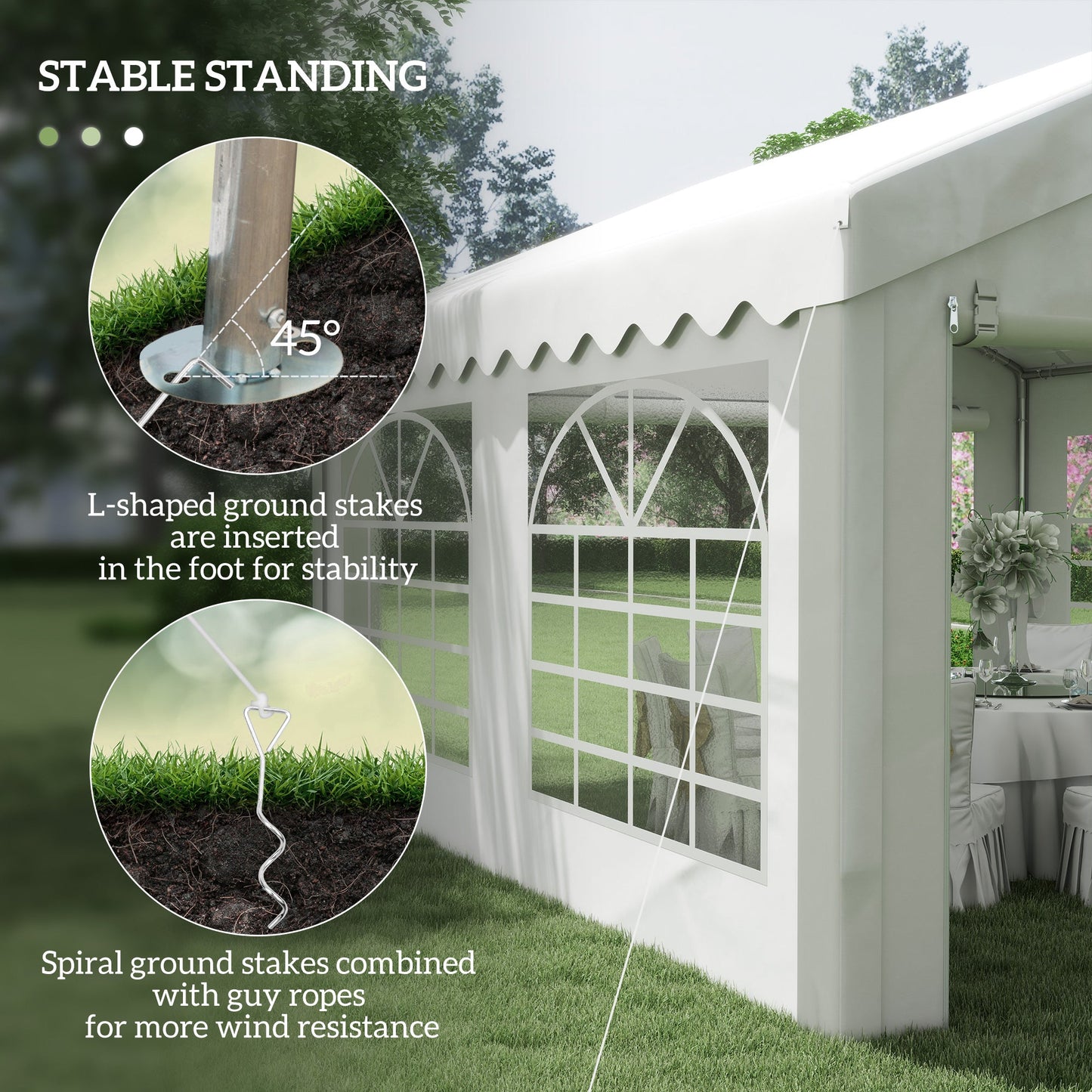 Outsunny 4m x 4 m Garden Gazebo Portable Carport Shelter with Removable Sidewalls & Double Doors, Heavy Duty Party Tent Car Canopy