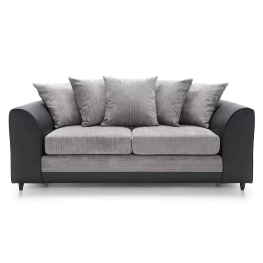 Linacre 3 Seater Sofa - Black and Charcoal