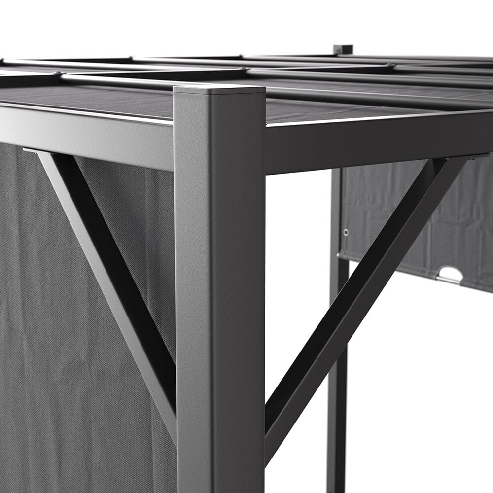 Luxury Outdoor Steel Pergola with Retractable Canopy