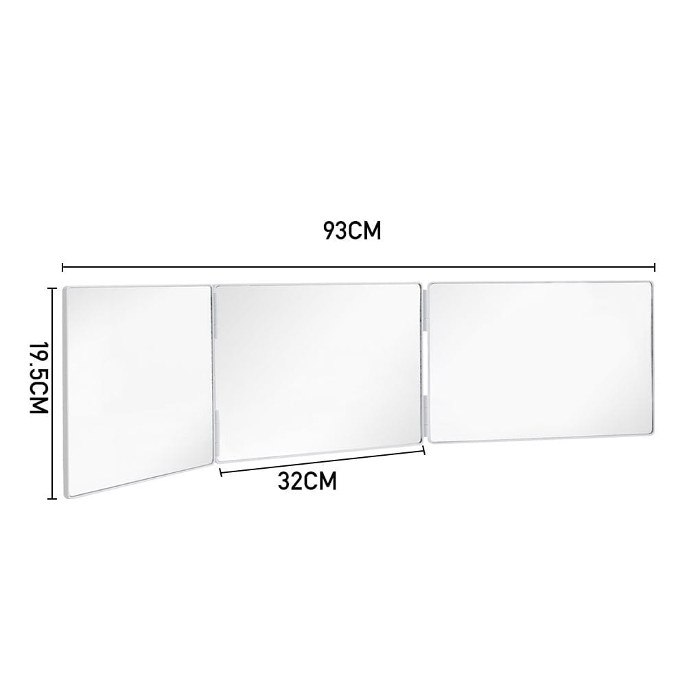 Foldable Tri-Fold Mirror with Extendable Adjustable Hanging Design for Makeup