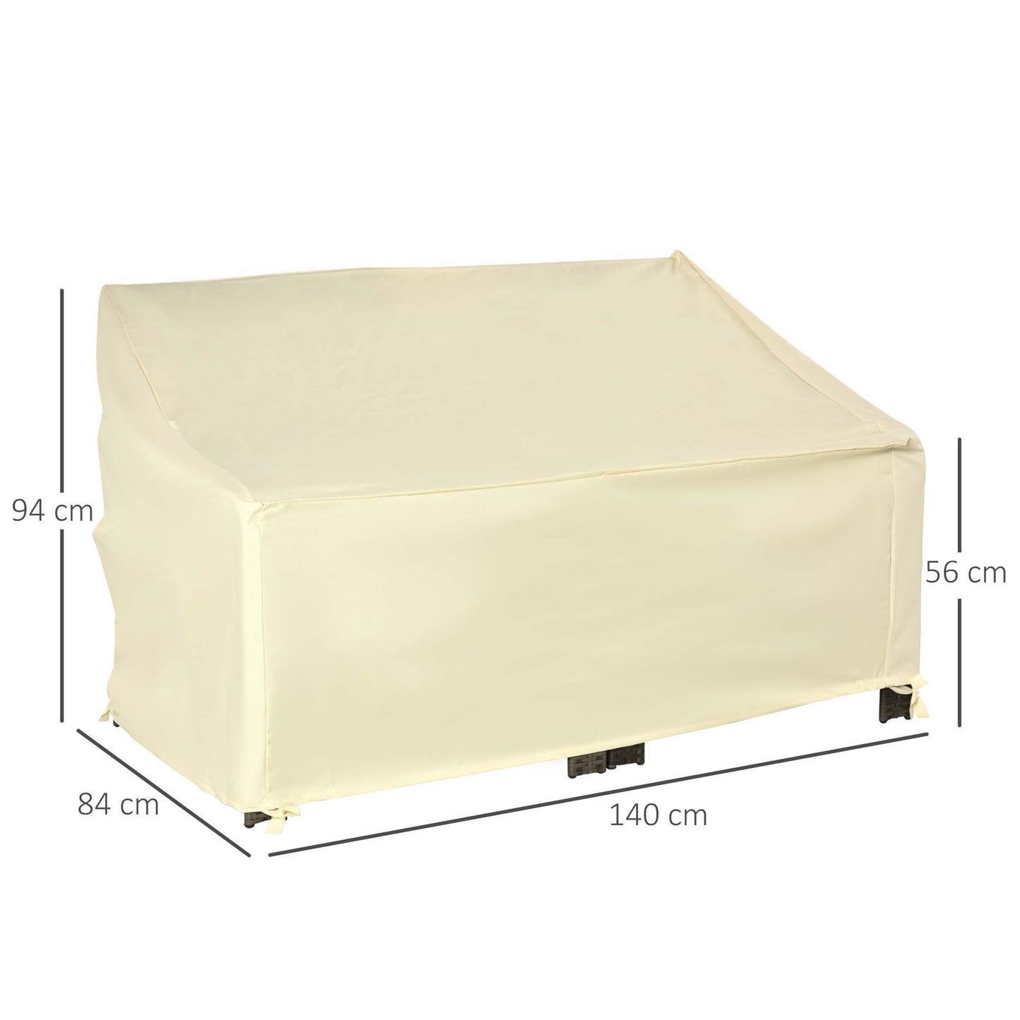 Outsunny 600D Oxford Patio Set Cover Outdoor Garden Rattan Furniture Protection Cover Protector Wodoodporny Anty-UV, 140x84x94cm