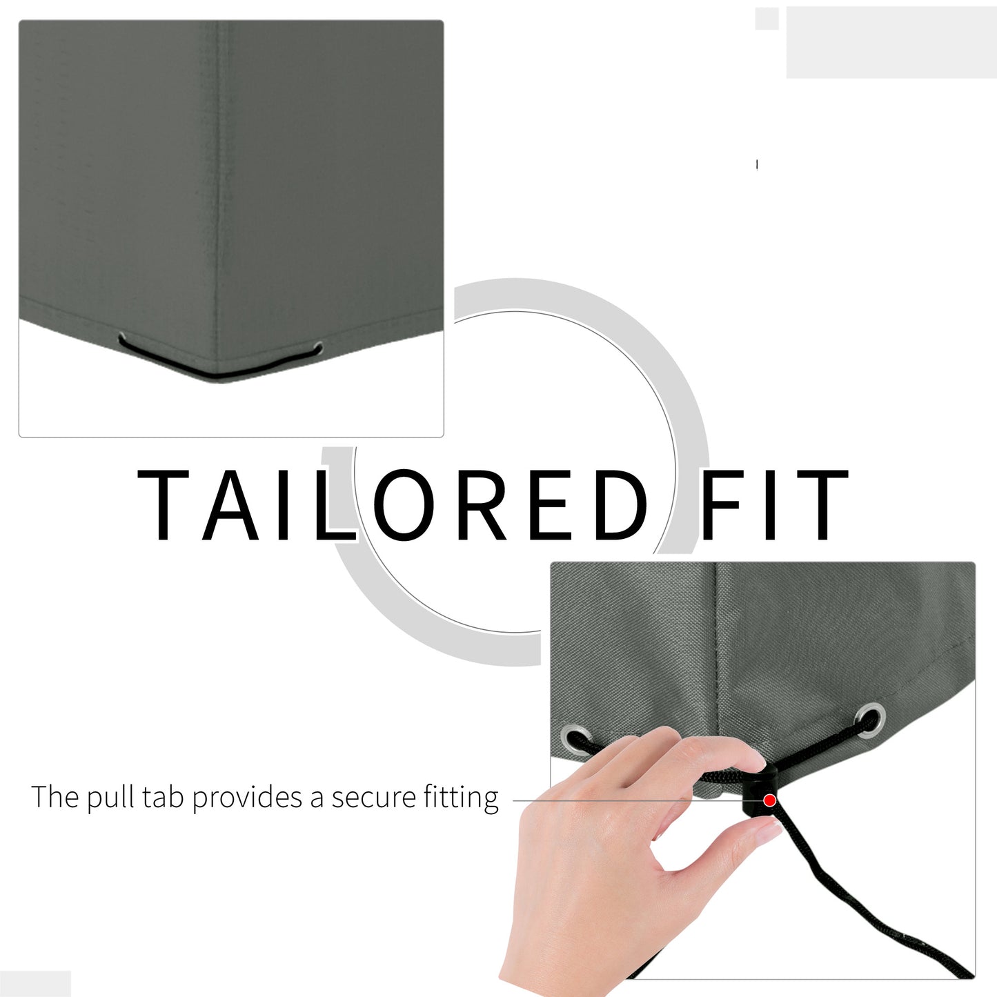 Outsunny 600D Oxford Patio Set Cover Outdoor Garden Rattan Sun Lounger Furniture Protection Cover Protector Wodoodporny Anty-UV Ciemnoszary 275L x 205W x 90Hcm