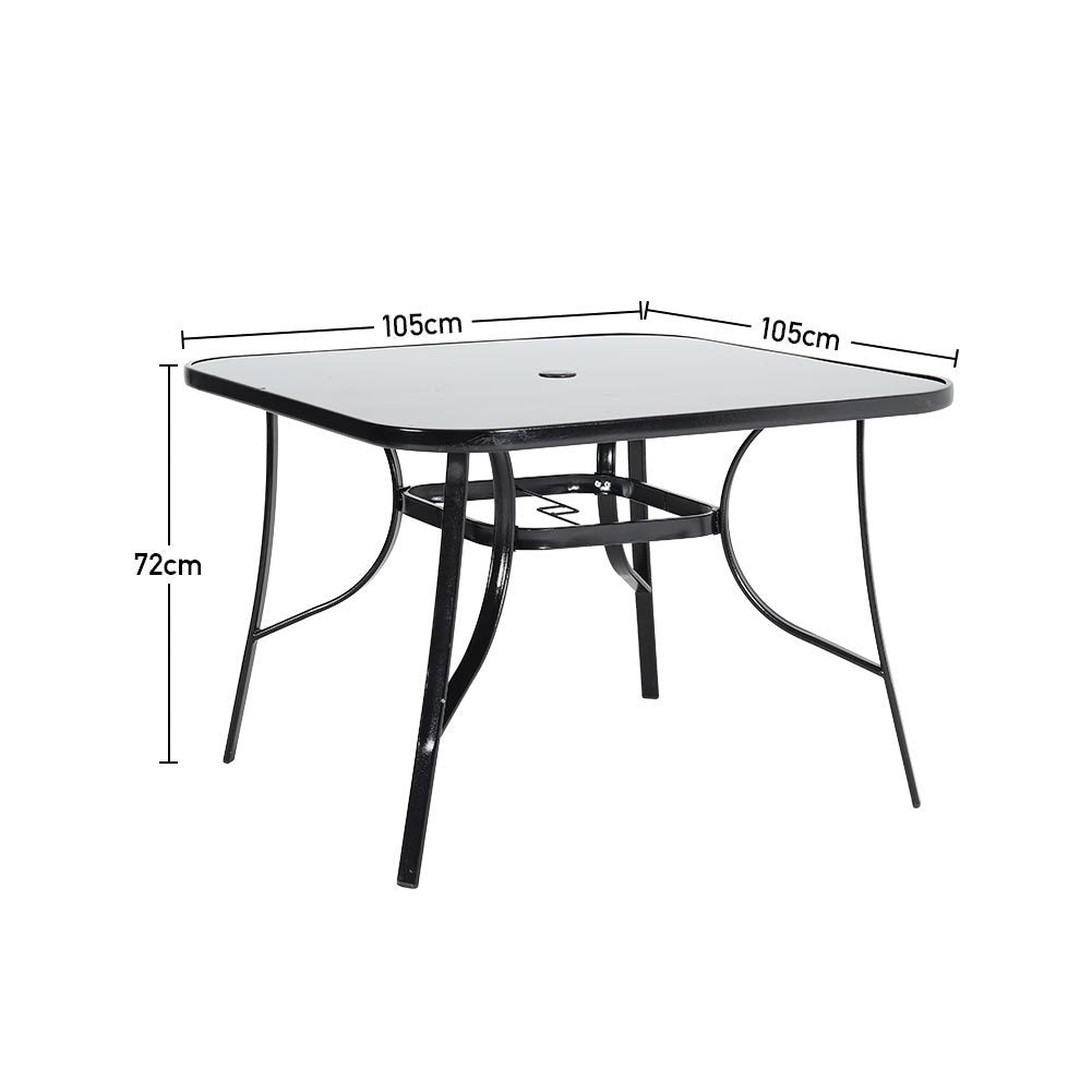 80/105cm Wide Square Garden Table Patio Outdoor Dining Table Coffee Bistro Table