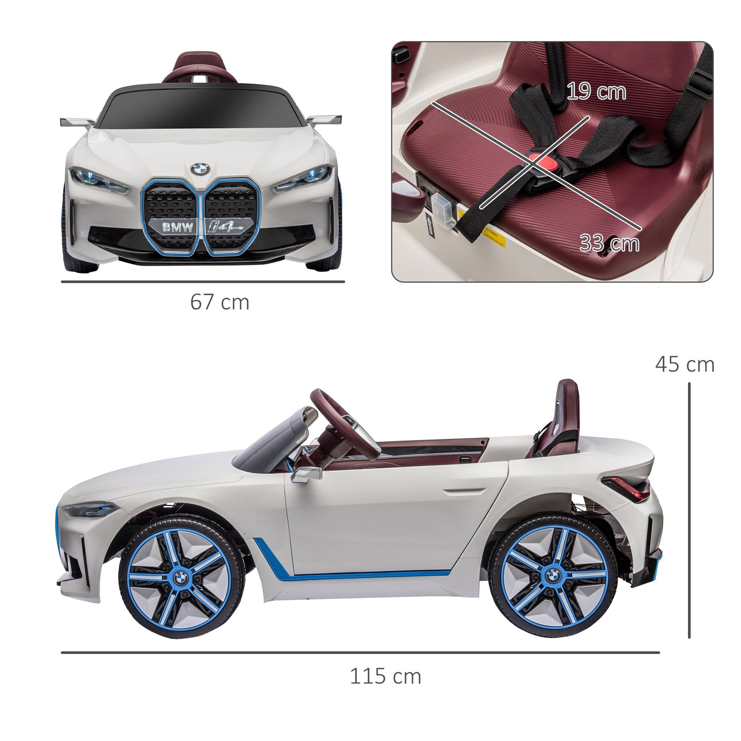 سيارة كهربائية للأطفال مرخصة من HOMCOM BMW i4 بقوة 12 فولت