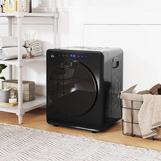 HOMCOM 4kg Compact 40-60℃ Tumble Dryer - Black