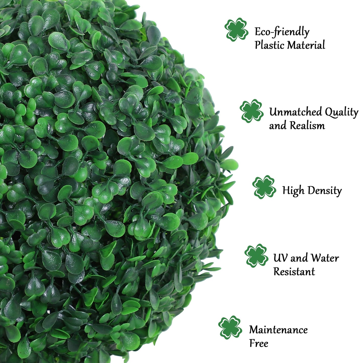 Outsunny Set of 2 Artificial Boxwood Ball Topiary Trees Potted Decorative Plant Outdoor and Indoor DŽcor (112cm)