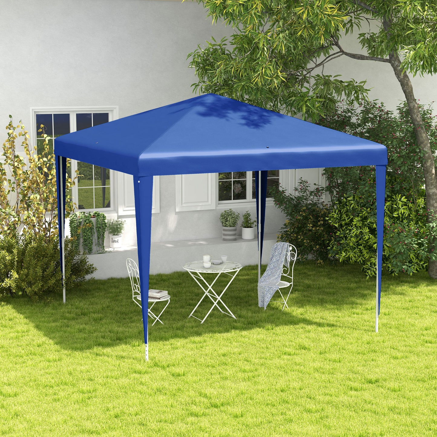 Outsunny 2,7m x 2,7m altana ogrodowa namiot imprezowy baldachim ślubny na zewnątrz (niebieski)