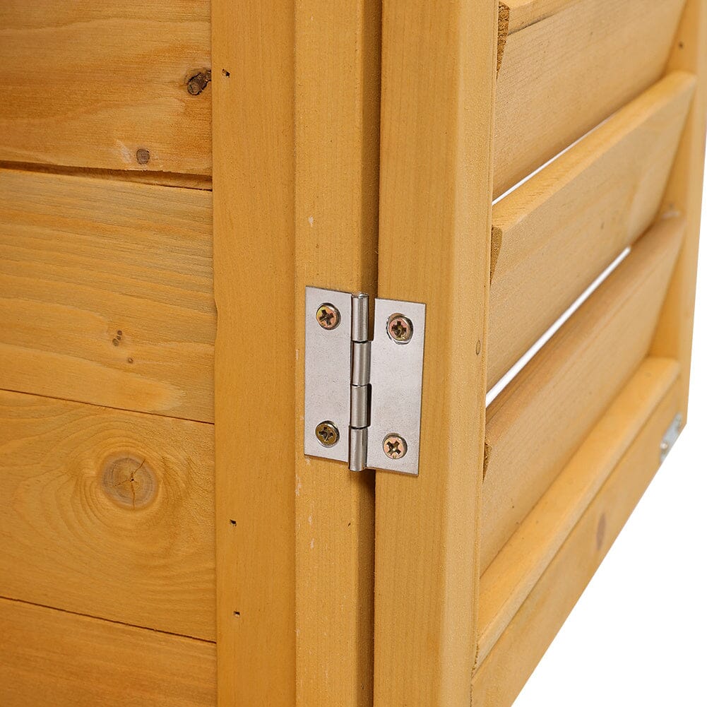 97cm H Outdoor Solid Wood Storage Cabinet Garden Tool Shed