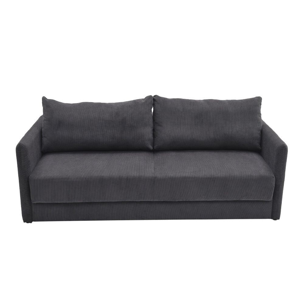 Grey 3-Seater Sleeper Sofa Bed polyester/corduroy