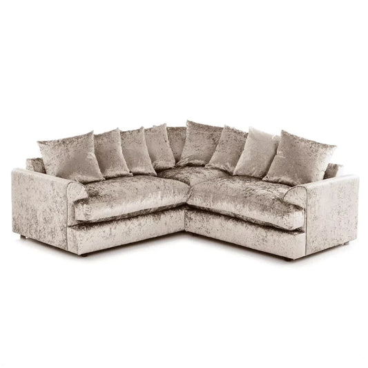 Mercury Ajo Crushed Velvet Corner Sofa ,Silver ,Black ,Mink