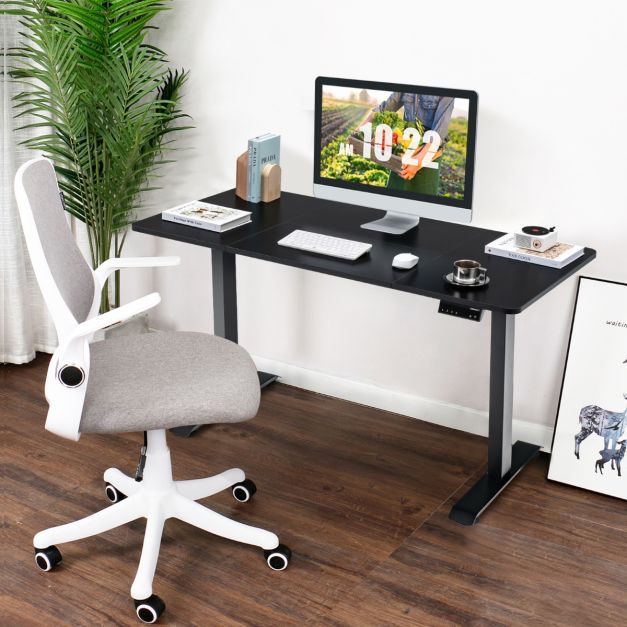 Electric Height Adjustable Standing Desk with Memory Smart Presets and Anti-Collision Function-Black