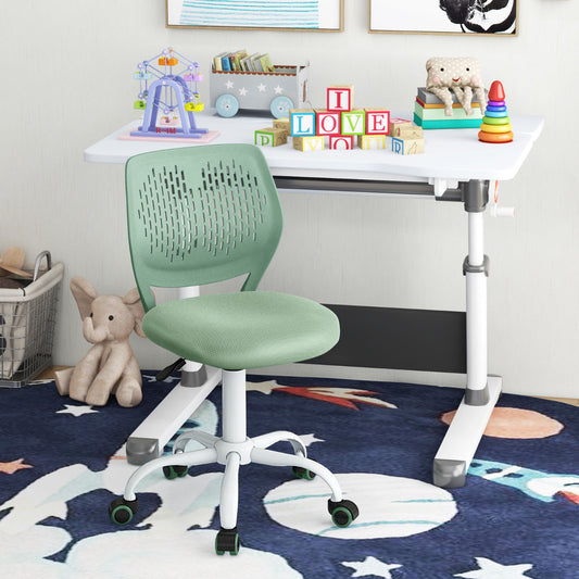 Ergonomic Children Study Chair with Adjustable Height-Light Green