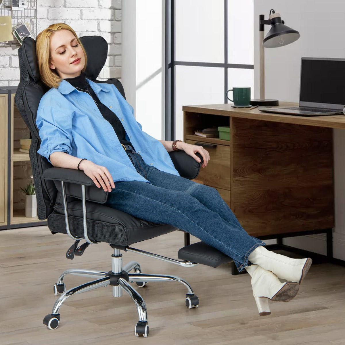 Ergonomic High Back Office Chair Executive Computer Desk Chair-Black