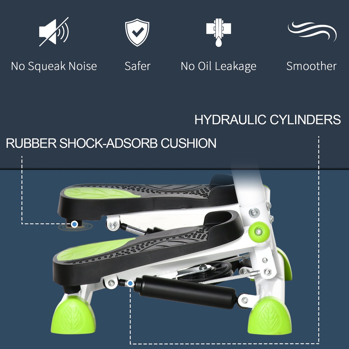 HOMCOM Twister Stepper, Stepper z regulowanym oporem, ekran LCD - biały