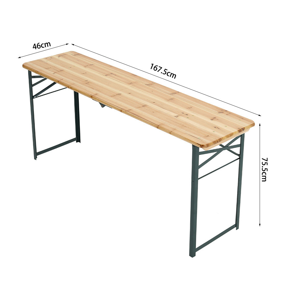 5.5ft L Folding Beer Table Chair Bench Set for Garden
