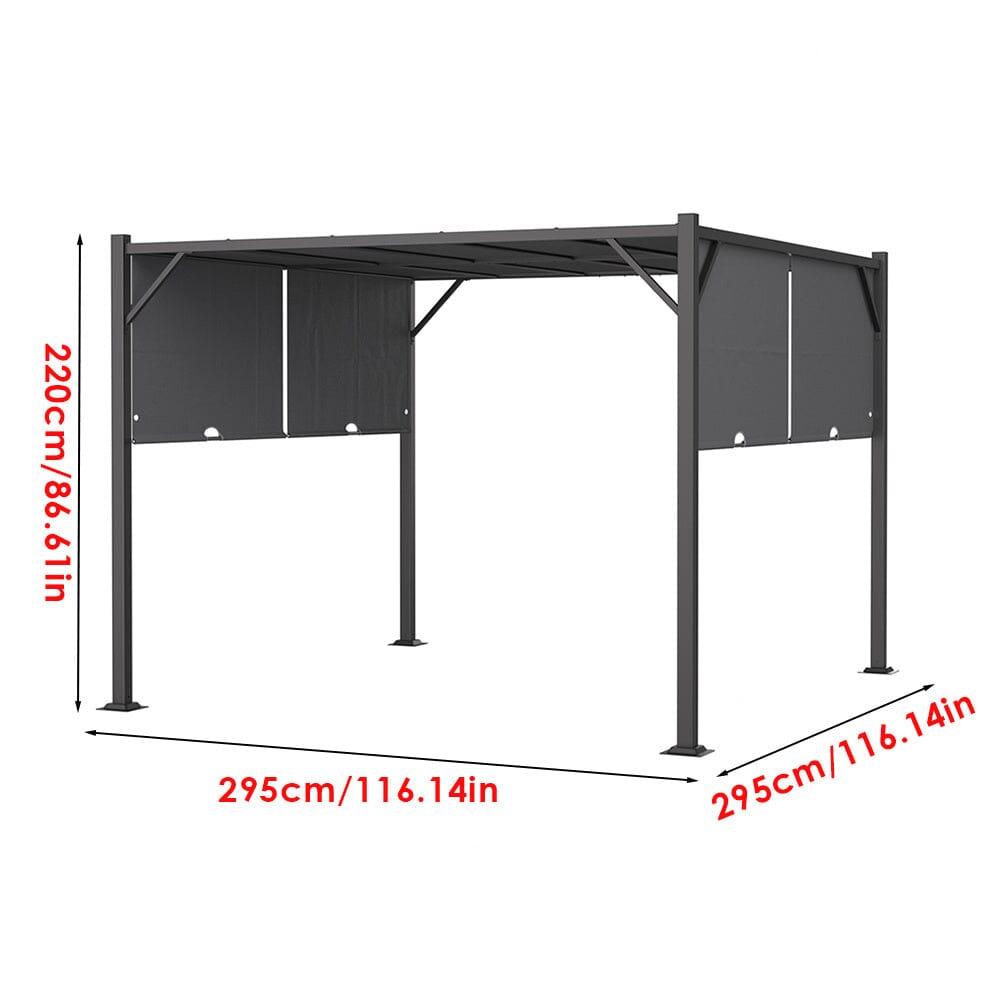 Luxury Outdoor Steel Pergola with Retractable Canopy