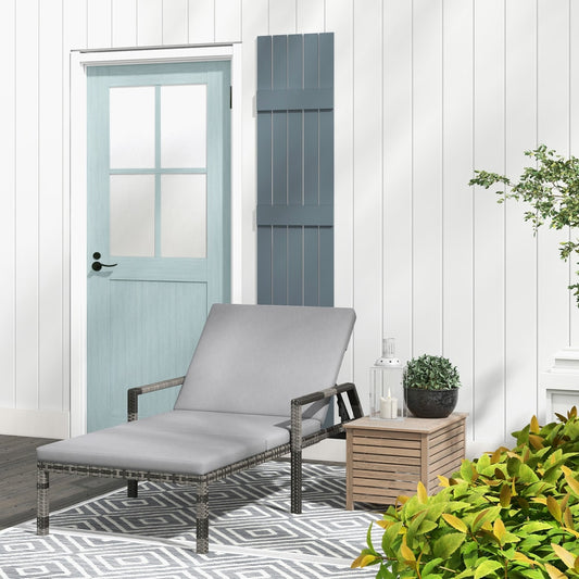 Outsunny Outdoor Sun Lounger in Grey, image 2