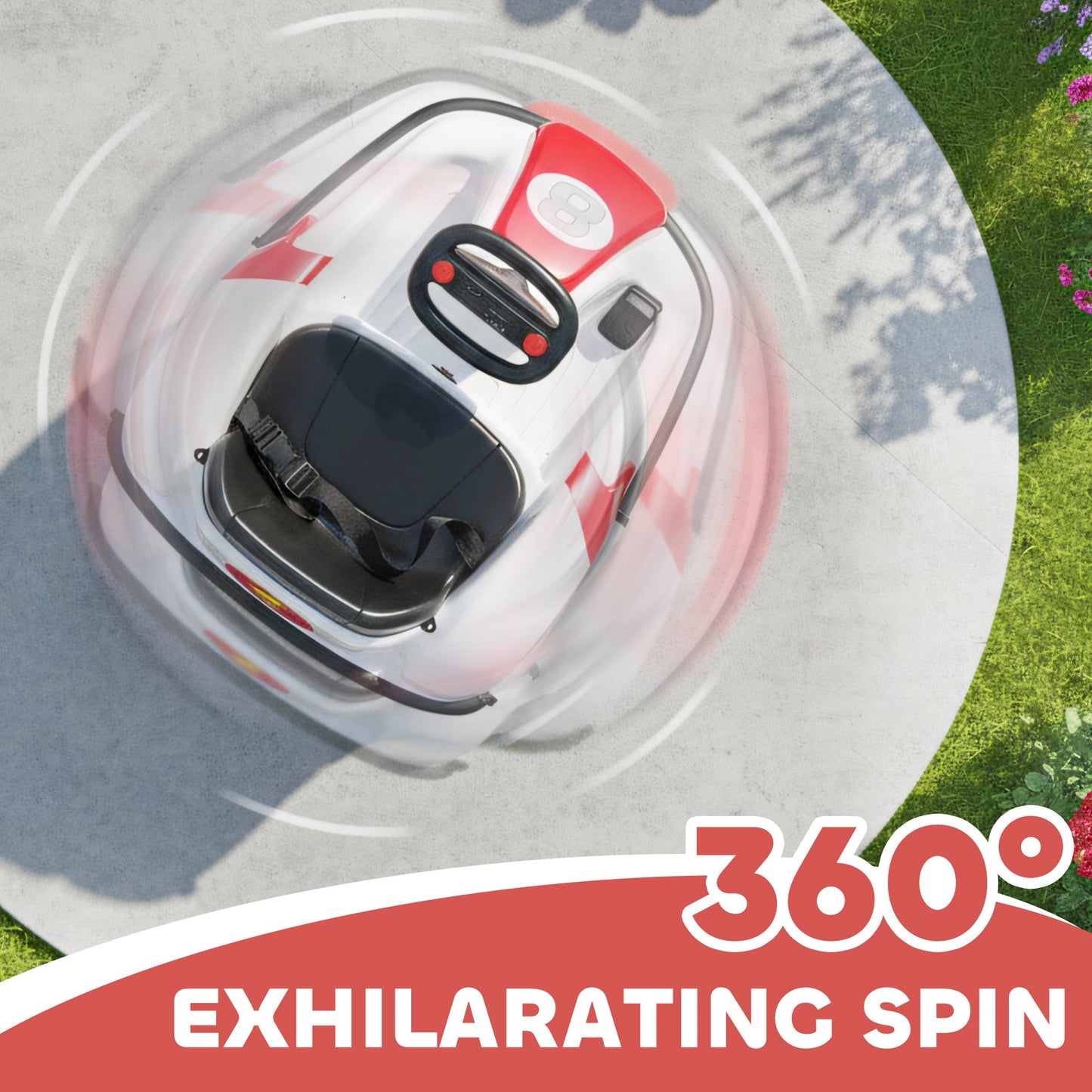 AIYAPLAY Kids Bumper Car with 360-Degree Rotation, 6V Electric Ride On Car with Music and Horn for 3-8 Years Old, Red