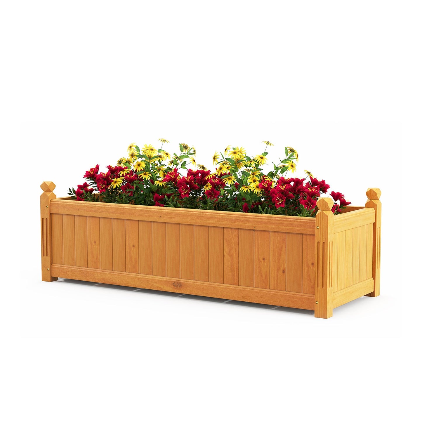 Wooden Raised Garden Bed with Drainage System for Garden