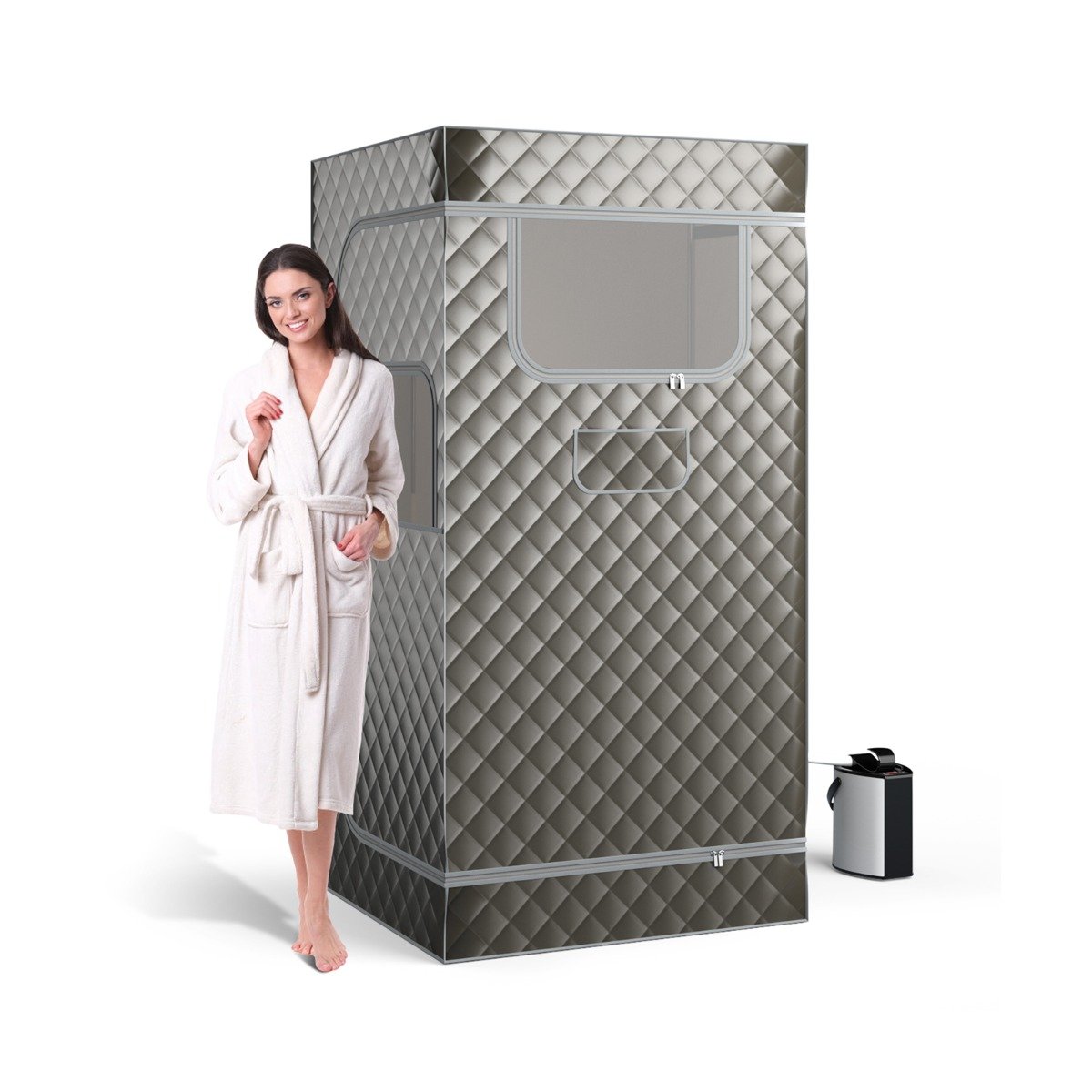 Portable Steam Sauna for Home with 3L Steam Generator-Coffee
