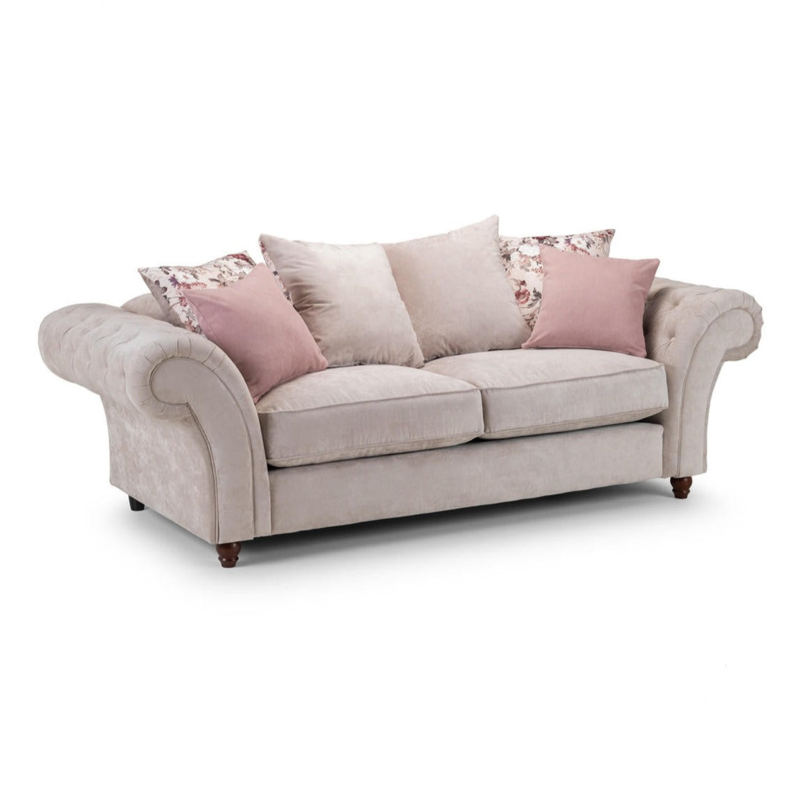 Sofa Romulo Fabric z 3 miejscami siedzącymi - Szara/Beżowa