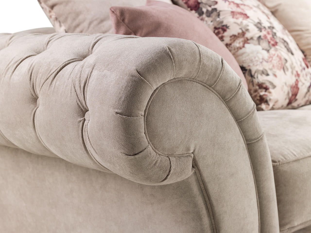 Sofa Romulo Fabric z 3 miejscami siedzącymi - Szara/Beżowa