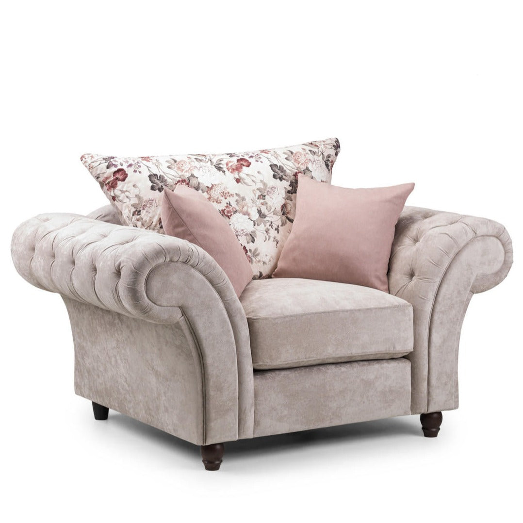 Sofa Romulo Fabric z 3 miejscami siedzącymi - Szara/Beżowa