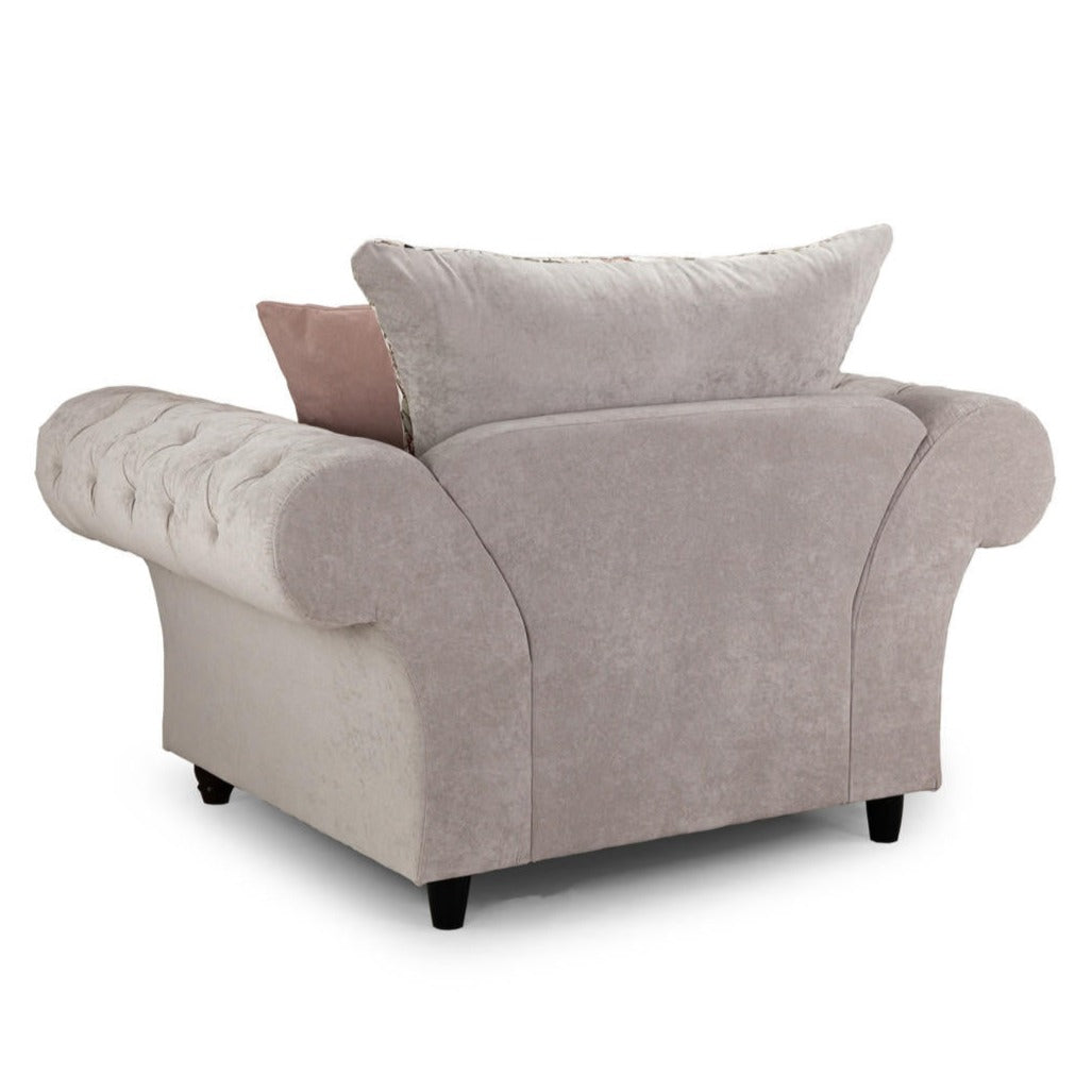 Sofa Romulo Fabric z 3 miejscami siedzącymi - Szara/Beżowa