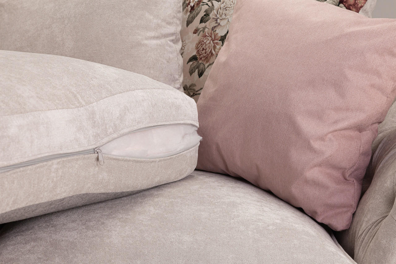 Sofa Romulo Fabric z 3 miejscami siedzącymi - Szara/Beżowa
