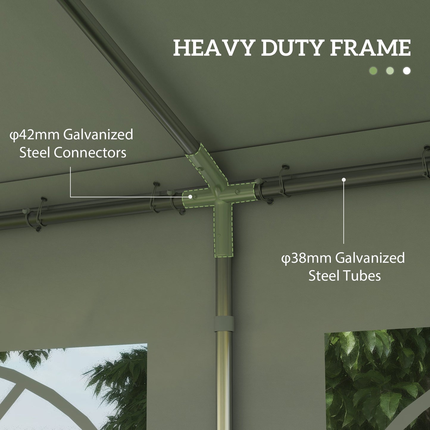Outsunny 4m x 4 m Garden Gazebo Portable Carport Shelter with Removable Sidewalls & Double Doors, Heavy Duty Party Tent Car Canopy